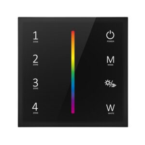 StripTec | 4 Zone Black RGB & RGBW Wall Controller | RF