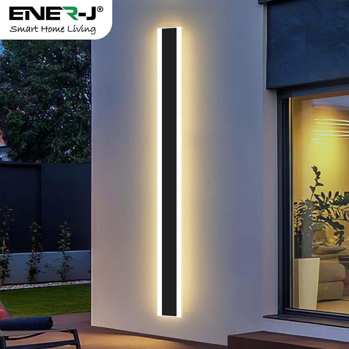 100CM | Outdoor Acrylic Black Wall Light | Waterproof IP65 CCT & Dimmable via remote - Image 3