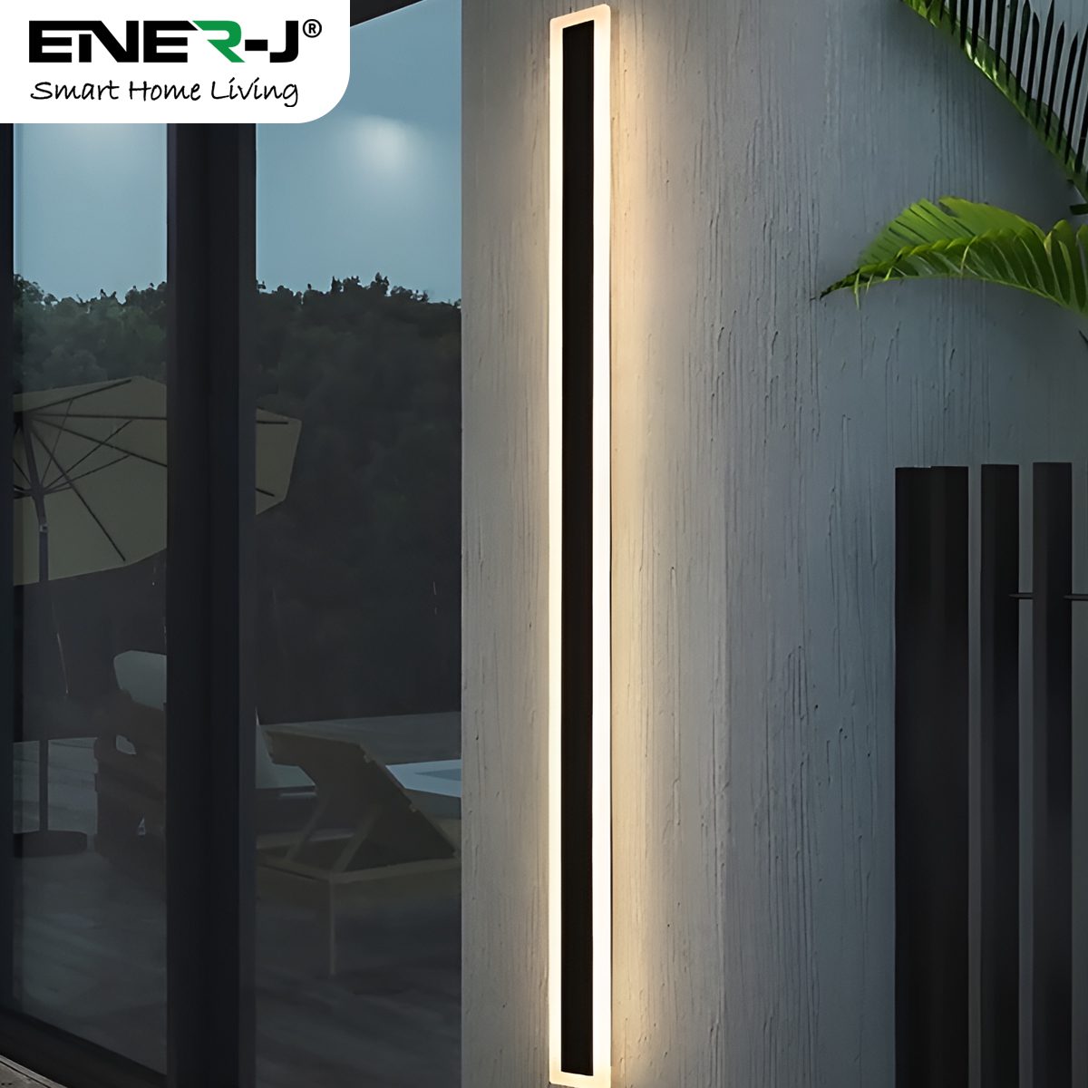100CM | Outdoor Acrylic Black Wall Light | Waterproof IP65 CCT & Dimmable via remote - Image 4