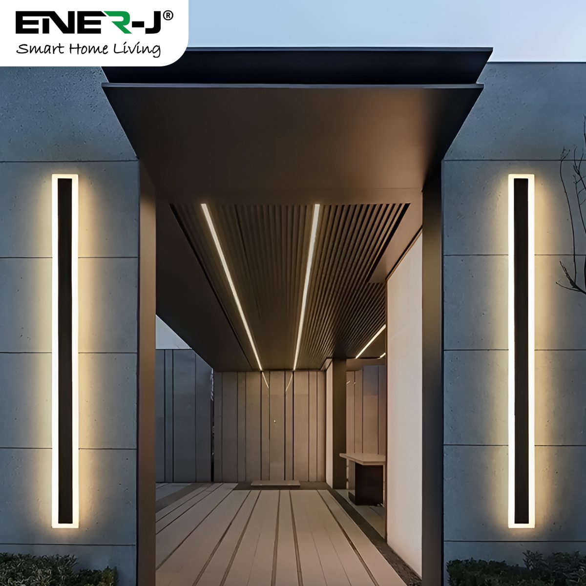 100CM | Outdoor Acrylic Black Wall Light | Waterproof IP65 CCT & Dimmable via remote - Image 2