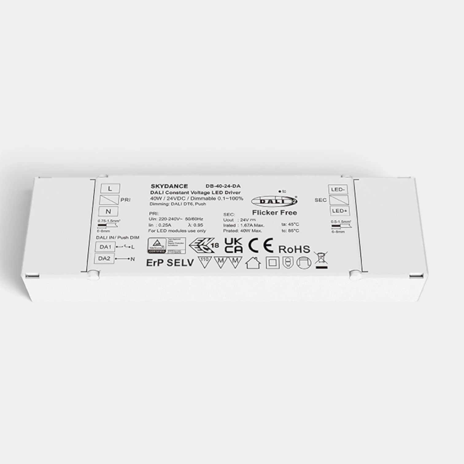 Strip Tec | 40W Constant Voltage | 24V | IP20 DALI Dimming | LED Driver - Image 2