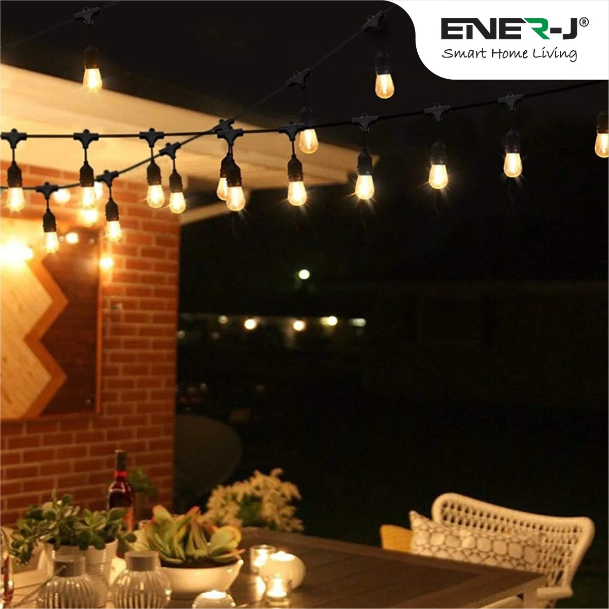 15M Festoon Light Kit | Includes 15 X 2W Vintage LED Filament Lamps | IP65 Waterproof - Image 2