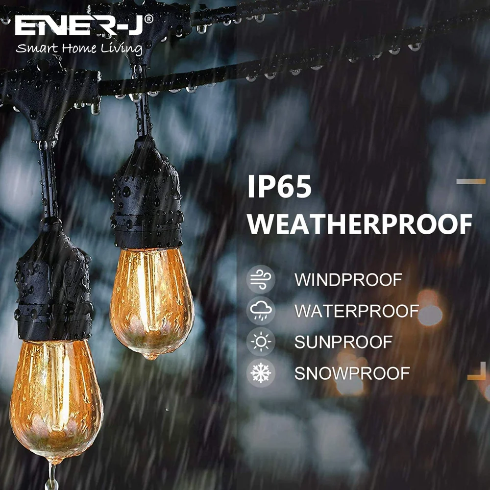 15M Festoon Light Kit | Includes 15 X 2W Vintage LED Filament Lamps | IP65 Waterproof - Image 3