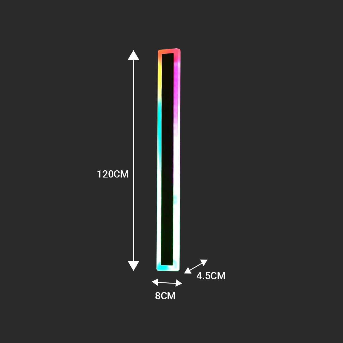 120CM | Outdoor Acrylic Black Wall Light | Waterproof IP65 RGB - Image 3